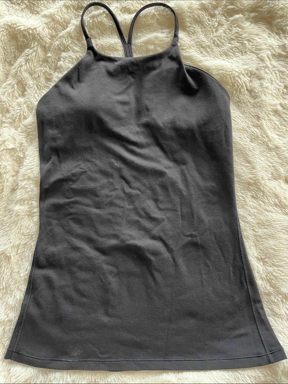 lululemon Black Strappy RacerBack built in Bra Tank Size 4